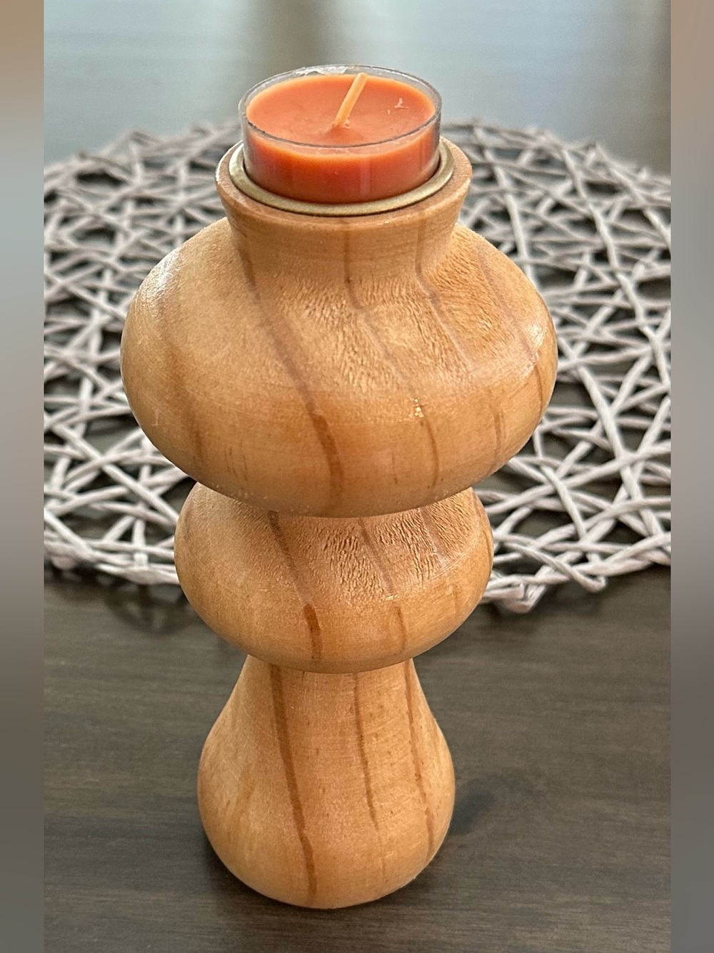 Natural Wood Votive Candle Holder